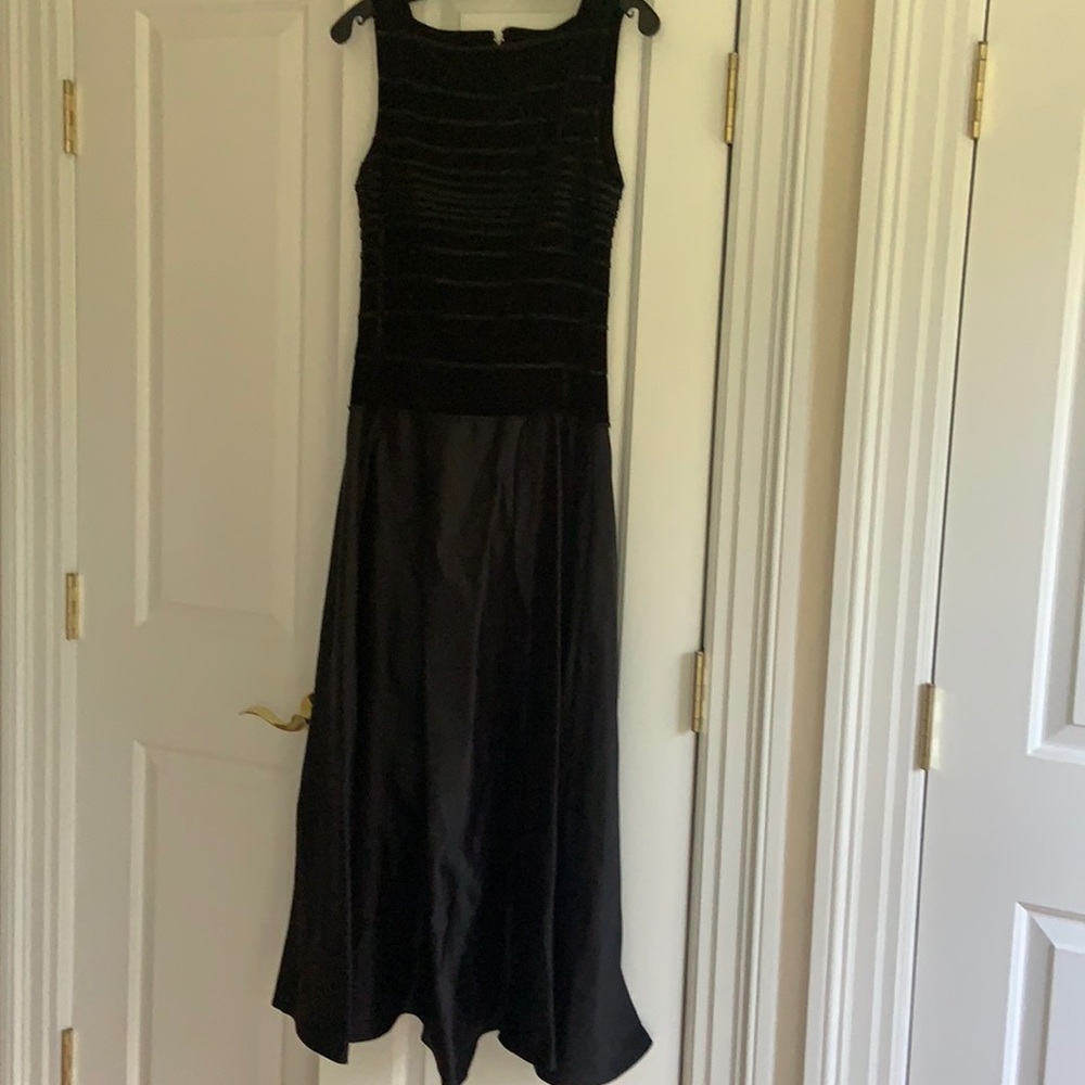 Tadashi Black Velvet and Satin Dress